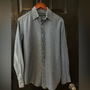 Ralph Lauren Classic Fit Long Sleeve Denim Cotton Button Down Shirt
